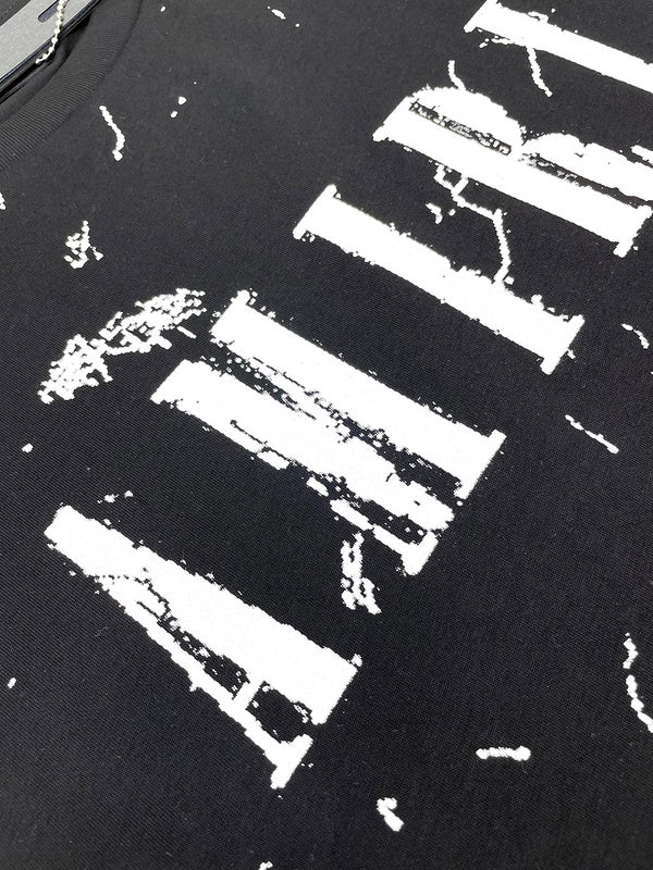 Close-up of Amiri t-shirt craftsmanship