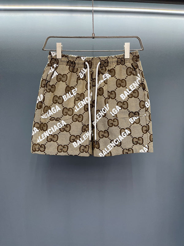 Back view of Gucci luxury clothing with monogram-inspired silhouette