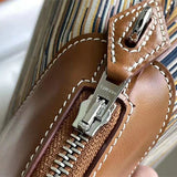 Side view of fluid structured handbag