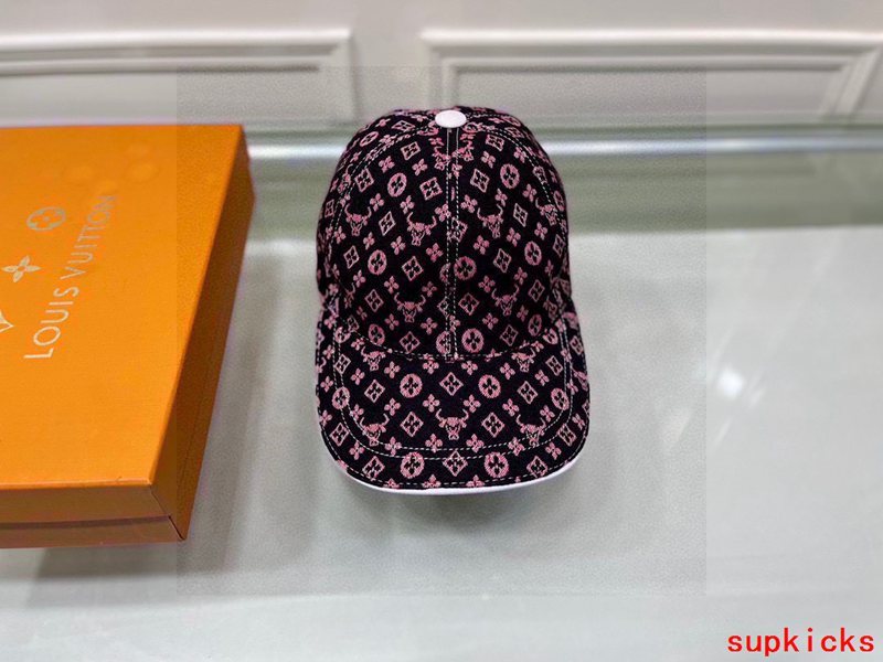 Close-up detail view of Louis Vuitton unisex cap