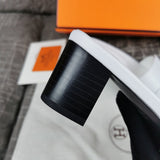 Hermès Grey Platform Sandals - Back View