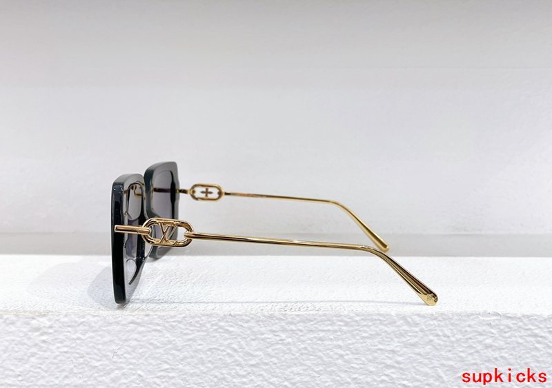 Close-up detail view of Louis Vuitton unisex sunglasses