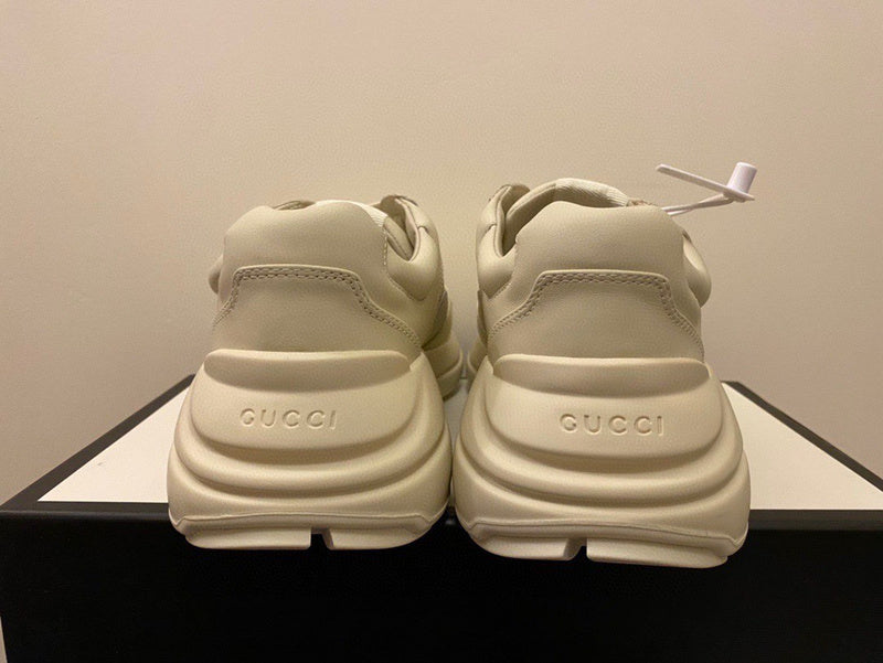 Gucci soft grey luxury sneakers view 5 bold athletic profile