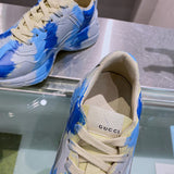Gucci two-tone luxury sneakers view 8 breathable knit upper
