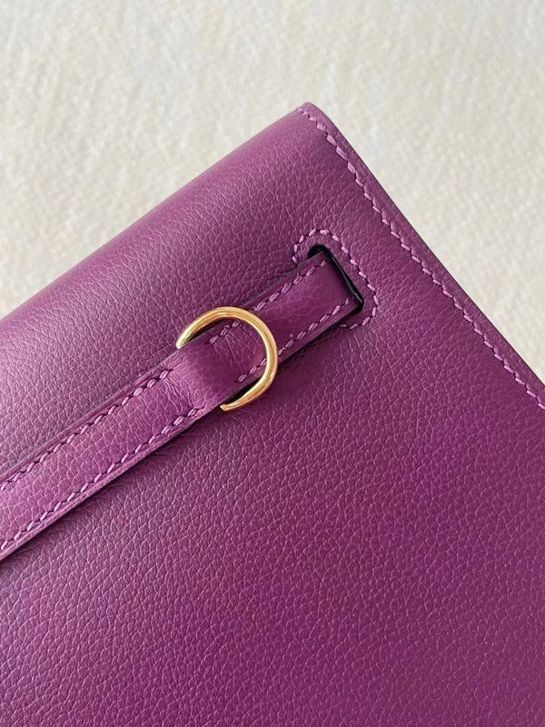 Side view of contemporary structured handbag