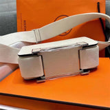 Side view of minimalist structured handbag