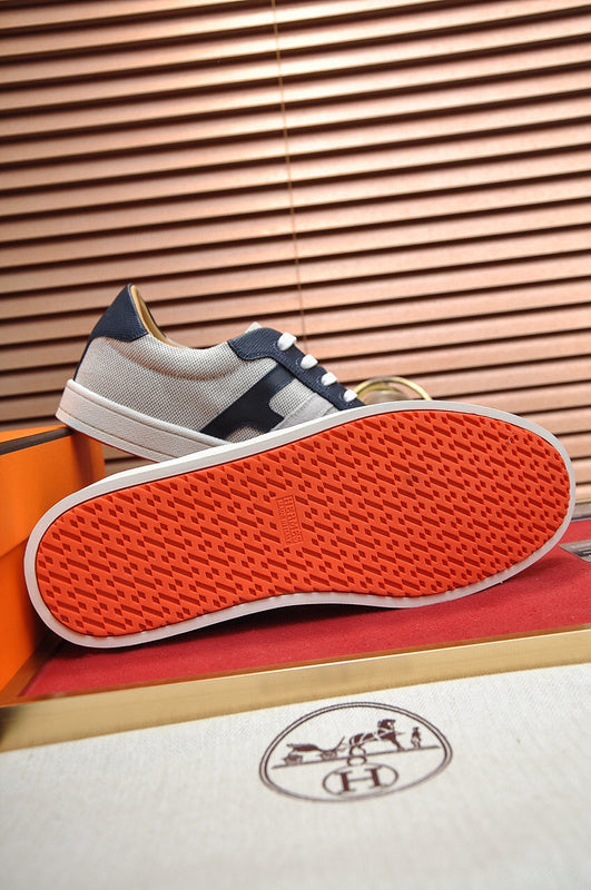 Hermès Beige High-Top Sneakers - Heel Detail View