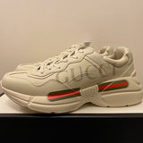Gucci soft grey luxury sneakers view 6 bold athletic profile