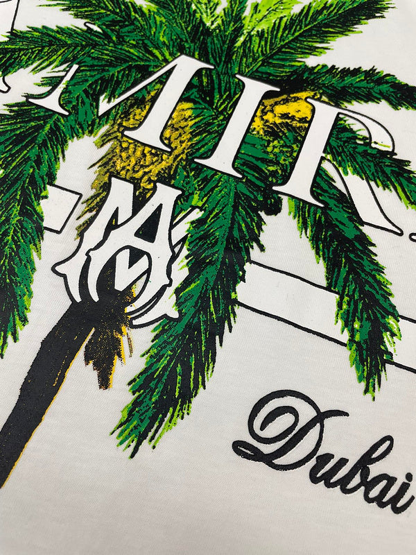 Close-up of Amiri t-shirt craftsmanship