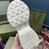 Gucci clean off-white luxury sneakers view 4 bold athletic profile