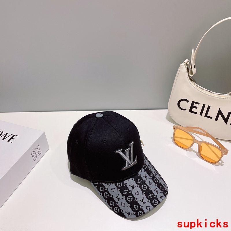 Close-up detail view of Louis Vuitton unisex cap