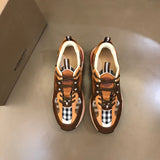 Burberry Beige High-Top Sneakers - Side Profile View