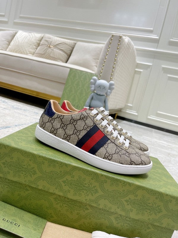 Gucci neutral cream luxury sneakers view 10 sleek tonal finish