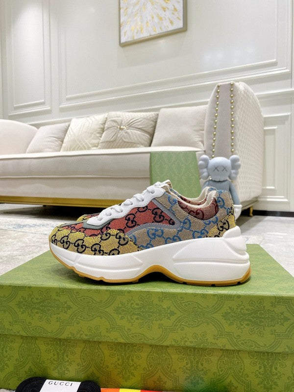 Gucci bold contrast luxury sneakers view 9 sleek tonal finish