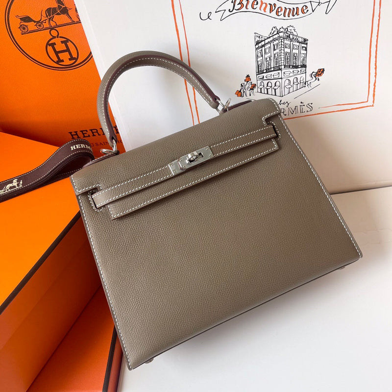 Side view of sophisticated structured handbag