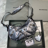Refined Vegan Leather Handbag - Statement Silhouette | Women's Statement Accessory #369 - front view (image 1) of designer-inspired handbag