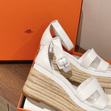 Hermès White Loafer Flats - Sole Detail View
