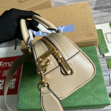 Side view of effortless structured handbag