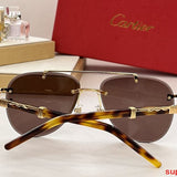 Close-up detail view of Cartier unisex sunglasses
