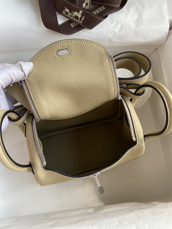 Side view of polished structured handbag