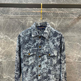 Front view of Louis Vuitton luxury clothing with logo-detail design