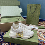 Gucci Luxury sneakers in clean off-white premium leather build front view