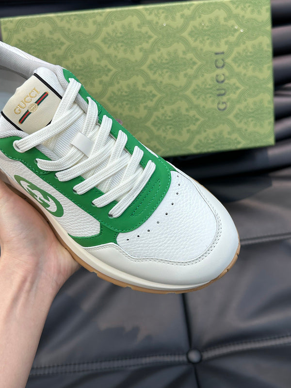 Gucci muted earth tones luxury sneakers view 10 retro runner design