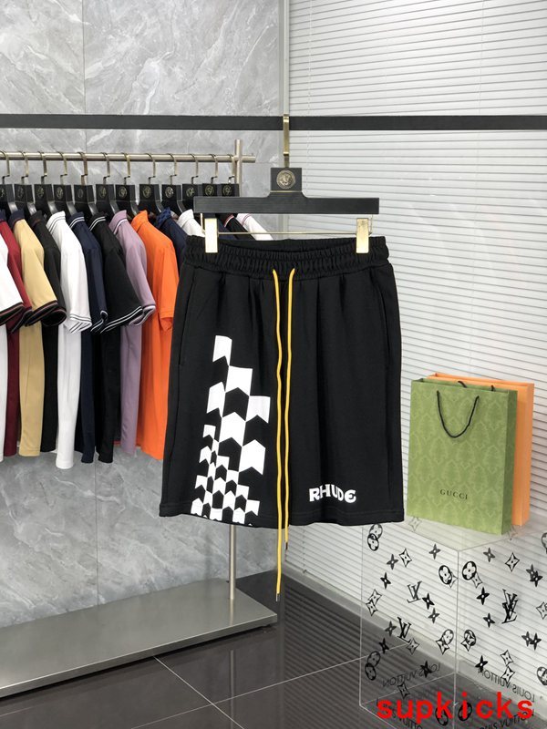 Front view of Rhude luxury clothing with logo-detail design
