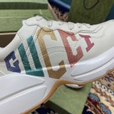 Gucci tonal black luxury sneakers view 4 classic court silhouette