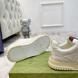 Gucci crisp white luxury sneakers view 9 heritage-inspired look