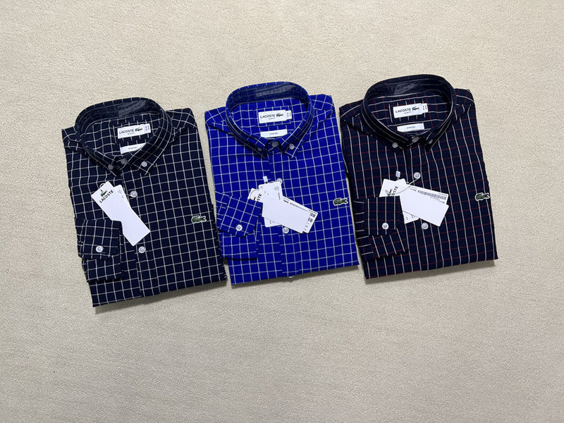 Close-up detail shot of Lacoste luxury clothing with monogram-inspired silhouette