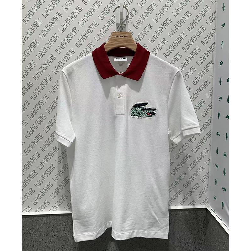 Side profile of Lacoste luxury clothing with tailored silhouette