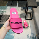 Balenciaga White Block Heel Sandals - Heel Detail View