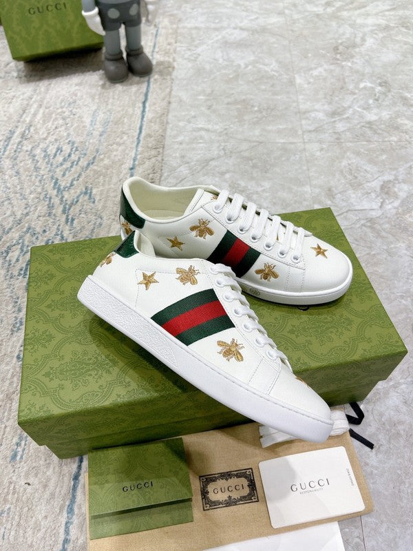 Gucci clean off-white luxury sneakers view 6 bold athletic profile