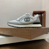 Gucci neutral cream luxury sneakers view 11 signature lace-up style