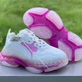 Balenciaga White Chunky Platform Sneakers - Heel Detail View
