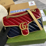 Back view of modern polished women's handbag – women's statement bag
