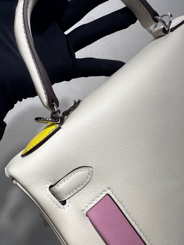 Close-up detail of polished bag design