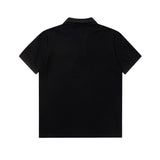 Side profile of Polo cotton polo shirt with monogram-inspired silhouette