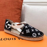 Louis Vuitton Beige Pointed-Toe Flats - Angled View