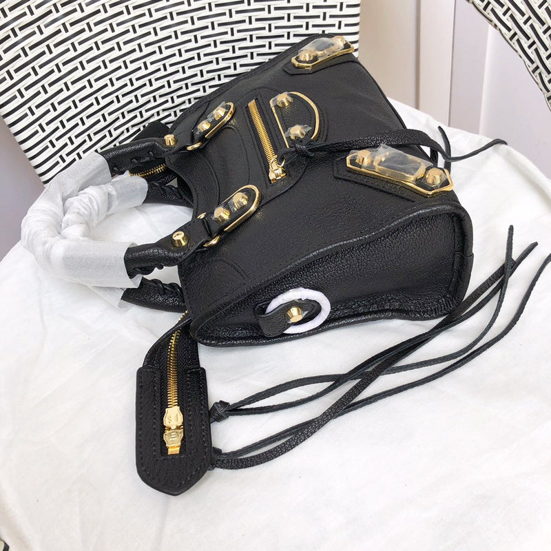 Back view of statement structured women's handbag – women's statement bag