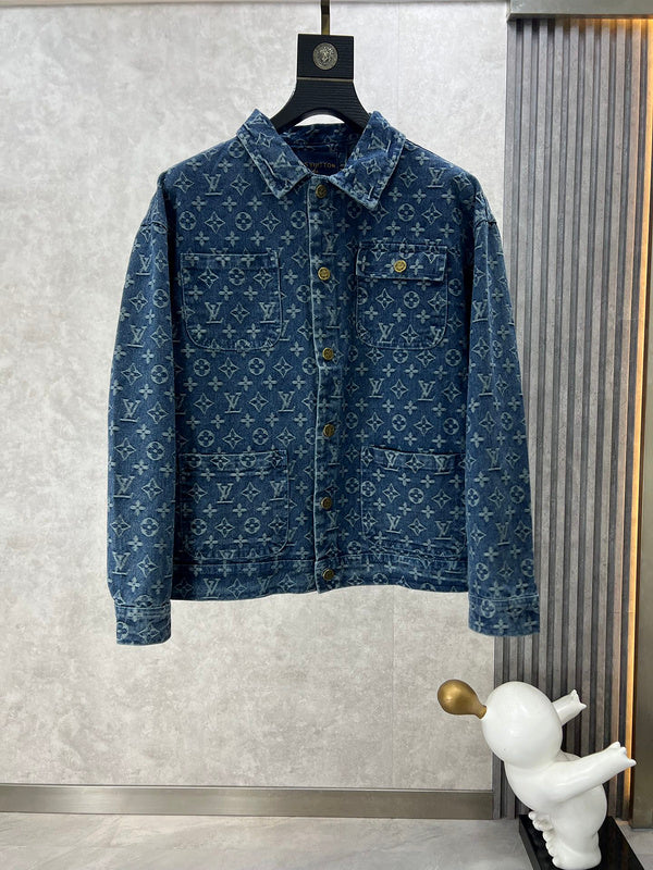 Front view of Louis Vuitton luxury clothing with runway-inspired design