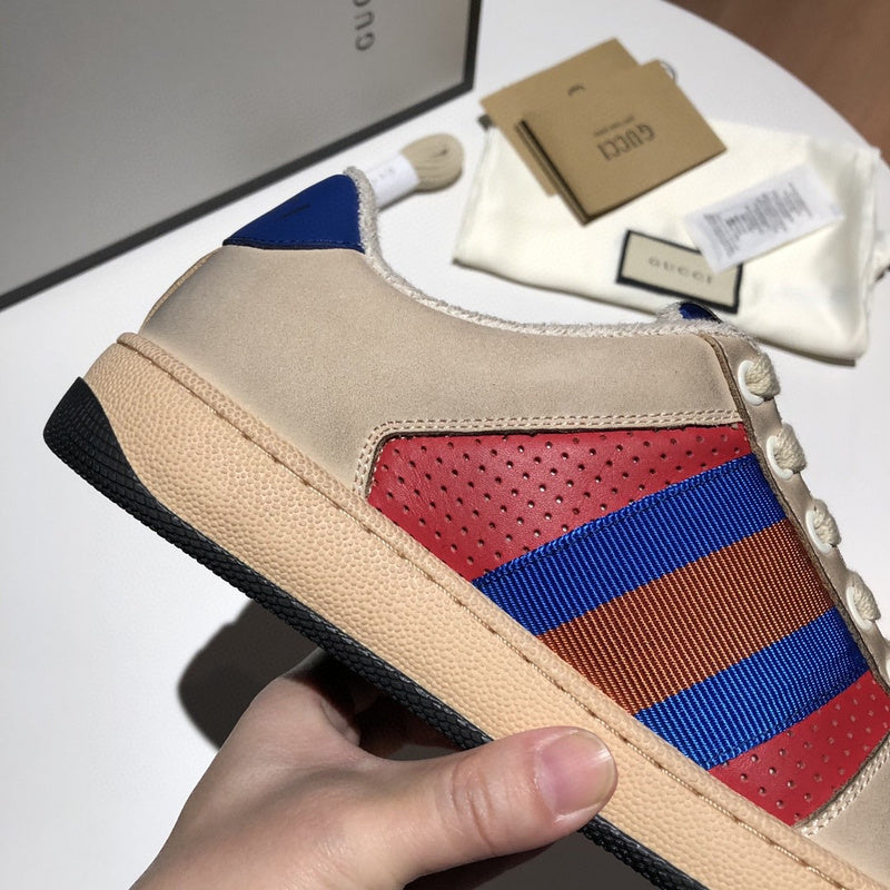 Gucci crisp white luxury sneakers view 6 heritage-inspired look