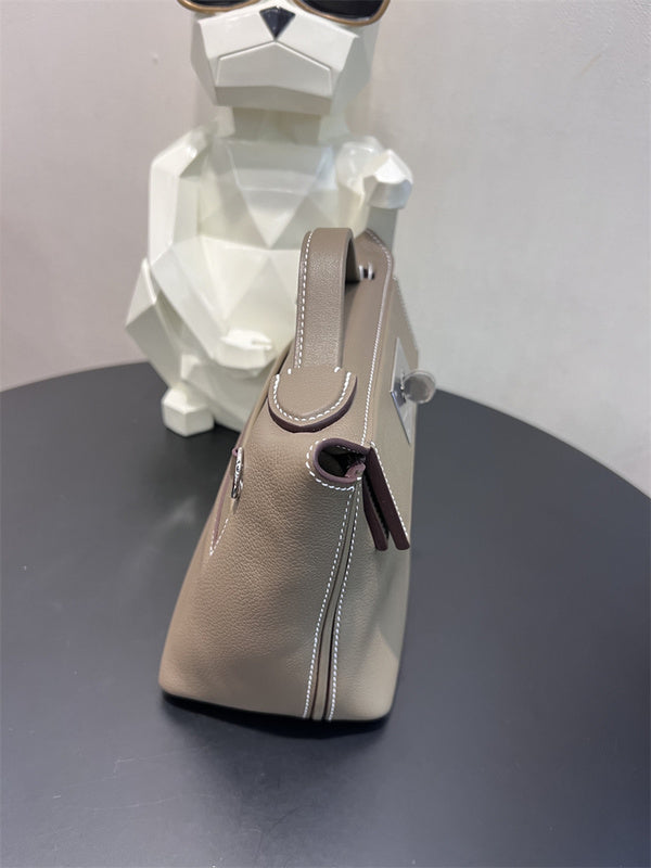 Side view of elegant structured handbag