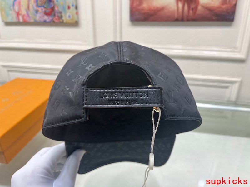 Close-up detail view of Louis Vuitton unisex cap