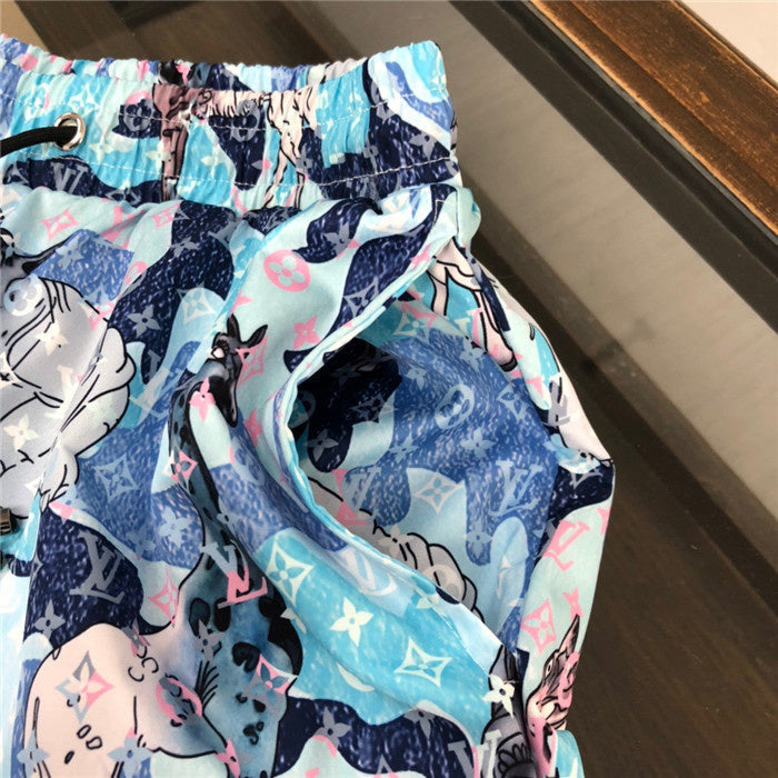 Close-up detail shot of Louis Vuitton cotton t-shirt with runway-inspired design
