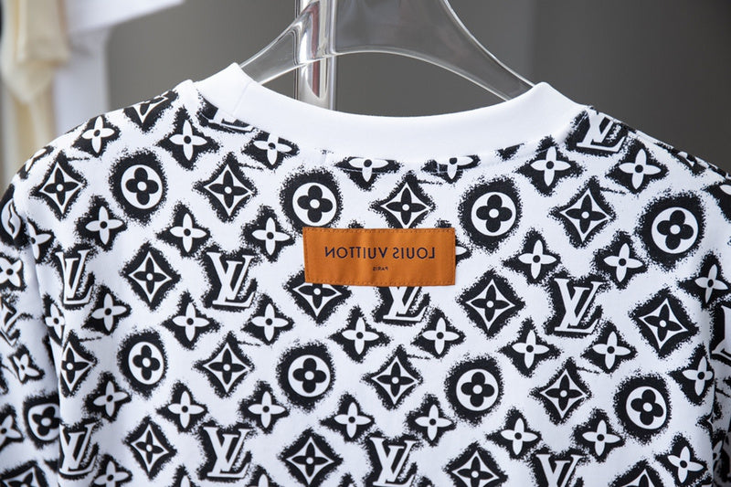 Back view of Louis Vuitton cotton t-shirt with monogram-inspired silhouette