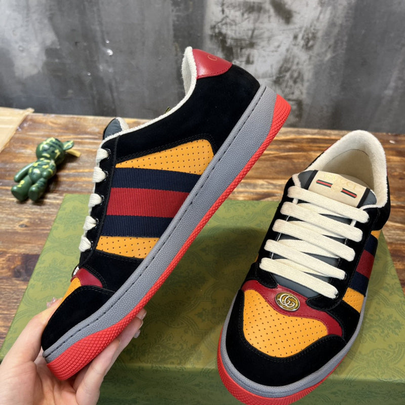 Gucci muted earth tones luxury sneakers view 6 retro runner design