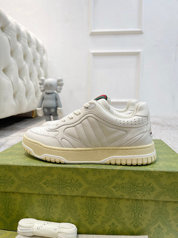 Gucci crisp white luxury sneakers view 6 heritage-inspired look