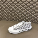 Burberry Burgundy Low-Top Sneakers - Heel Detail View